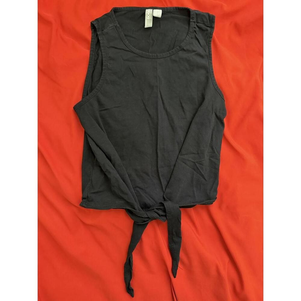 ASOS Tie Tank Top in Black (US 2)